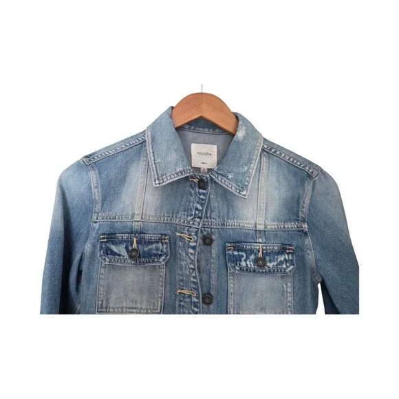 Women's - Hidden Distressed Denim Jacket, Size Small - Picture 2 of 11